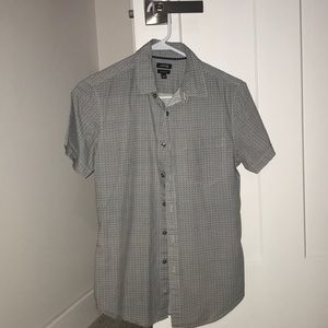 White and black short sleeve shirt